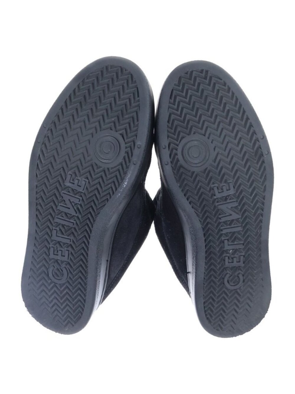 Celine Triomphe Huntington Suede Lace Up Low Cut Sneakers Black - Picture 5 of 6